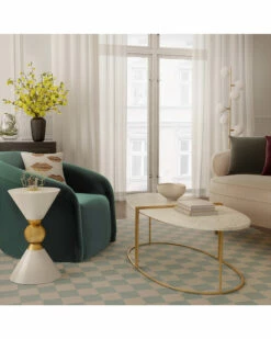 Best Sale 🔔 Verlaine Oval White Marble Cocktail Table Home Coffee Tables 🤩 -Verlaine Shop 3050138192 RLLZ 5