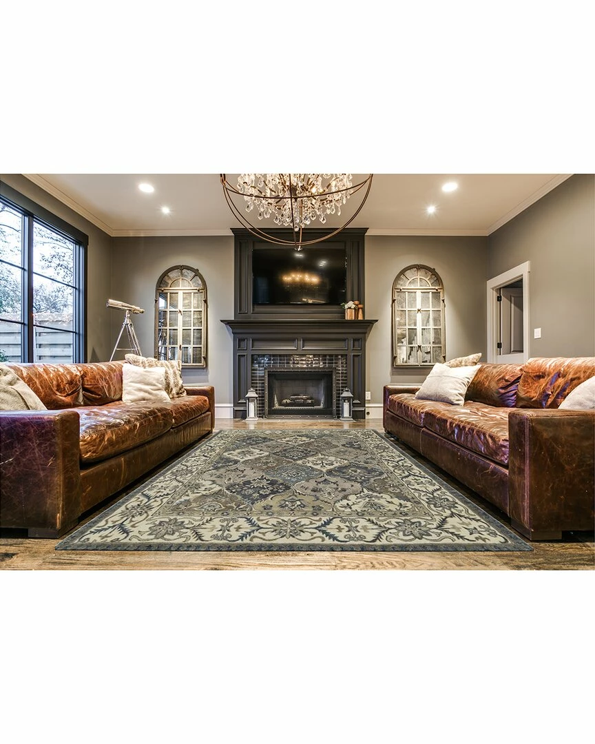 Promo ๐ Verlaine Botticino Diamond Floral Persian Wool, Navy/Gray/Beige, 3ft-6in X 5ft-6in Home Area Rugs & Runners ๐ 4 Promo ๐ Verlaine Botticino Diamond Floral Persian Wool, Navy/Gray/Beige, 3ft-6in X 5ft-6in Home Area Rugs & Runners ๐ - Image 2