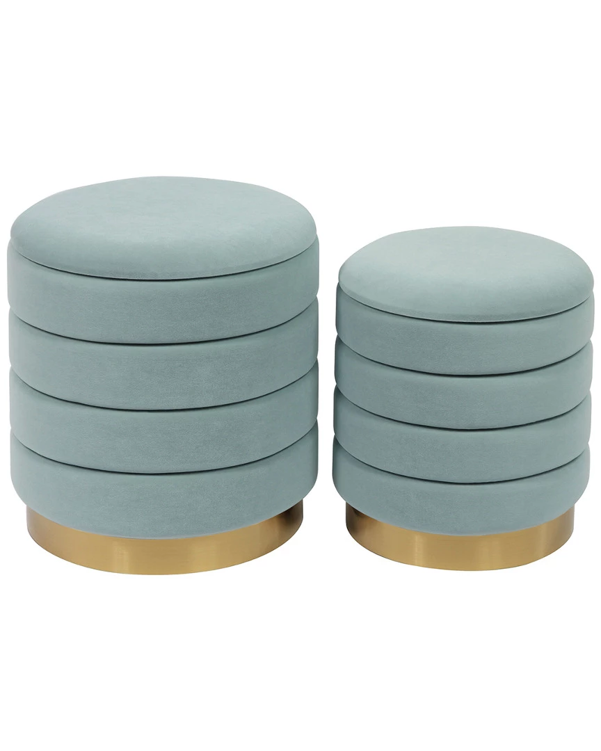 Buy ⭐ Verlaine Set Of 2 Sea Blue Storage Ottomans Home Ottomans & Poufs ⭐ 2 Buy ⭐ Verlaine Set Of 2 Sea Blue Storage Ottomans Home Ottomans & Poufs ⭐