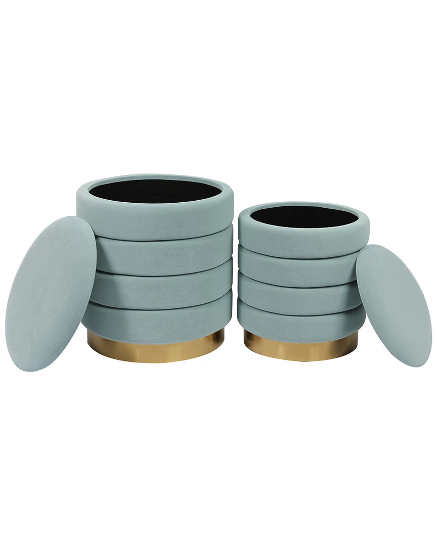Buy ⭐ Verlaine Set Of 2 Sea Blue Storage Ottomans Home Ottomans & Poufs ⭐ 4 Buy ⭐ Verlaine Set Of 2 Sea Blue Storage Ottomans Home Ottomans & Poufs ⭐ - Image 3