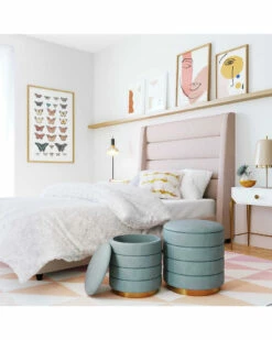 Buy ⭐ Verlaine Set Of 2 Sea Blue Storage Ottomans Home Ottomans & Poufs ⭐ 10 Buy ⭐ Verlaine Set Of 2 Sea Blue Storage Ottomans Home Ottomans & Poufs ⭐ -Verlaine Shop 3050550553 RLLZ 5