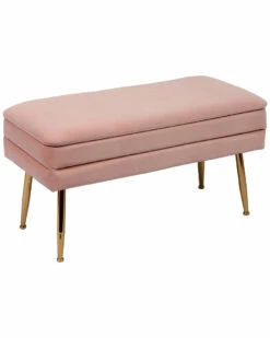 Coupon 👏 Verlaine Blush Storage Bench Home Accent Chairs ⭐