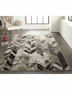 Hot Sale 🔥 Verlaine Orin Modern Metallic Chevron Rug Home Area Rugs & Runners ✨ -Verlaine Shop 3050864305 RLLZ 2